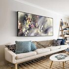 Quadro Decorativo Abstrato Flores Ao Vento Com Moldura Preto