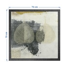 Quadro Decorativo Abstrato com Folha 2 Colorido com Vidro 70x70x2,8cm Tropical