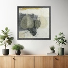 Quadro Decorativo Abstrato com Folha 2 Colorido com Vidro 70x70x2,8cm Tropical