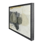 Quadro Decorativo Abstrato com Folha 2 Colorido com Vidro 70x70x2,8cm Tropical