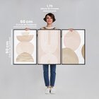 Quadro Decorativo Abstrato Formas Arredondadas Com 3 Telas 60
