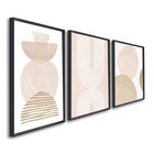 Quadro Decorativo Abstrato Formas Arredondadas Com 3 Telas 60