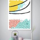 Quadro Decorativo Abstrato Formas Branco Verde  - 70x50cm Mol