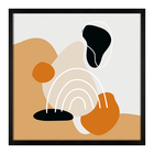 Quadro Decorativo Abstrato Formas I Preto com Vidro 40x40cm Arte Própria