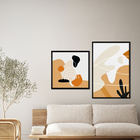 Quadro Decorativo Abstrato Formas II Preto com Vidro 40x60cm Arte Própria