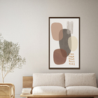 Quadro Decorativo Abstrato Formas III Marrom com Vidro 100x60cm Arte Própria