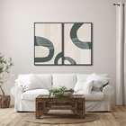 Quadro Decorativo Abstrato Formas Preto E Branco Com 2 Telas