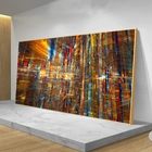 Quadro Decorativo Abstrato Futuristico Com Moldura Dourada 20