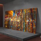 Quadro Decorativo Abstrato Futuristico Com Moldura Marrom 200