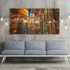 Quadro Decorativo Abstrato Futuristico Com Moldura Prata 120x