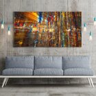 Quadro Decorativo Abstrato Futuristico Com Moldura Prata 200x