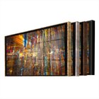 Quadro Decorativo Abstrato Futuristico Com Moldura Prata E Vi