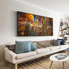 Quadro Decorativo Abstrato Futuristico Com Moldura Preto 180x