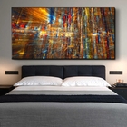 Quadro Decorativo Abstrato Futuristico Com Moldura Preto 180x