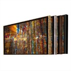 Quadro Decorativo Abstrato Futuristico Com Moldura Preto 200x