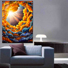 Quadro Decorativo Abstrato Galáxia Abstrata - 100x70 Cm