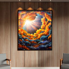 Quadro Decorativo Abstrato Galáxia Abstrata Com Moldura E Vid