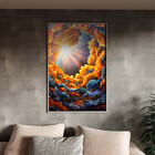 Quadro Decorativo Abstrato Galáxia Abstrata Com Moldura E Vid