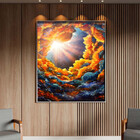 Quadro Decorativo Abstrato Galáxia Abstrata Com Moldura E Vid