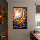 Quadro Decorativo Abstrato Galáxia Abstrata Com Moldura E Vid