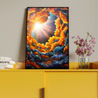 Quadro Decorativo Abstrato Galáxia Abstrata Com Moldura E Vid