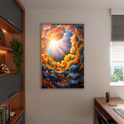 Quadro Decorativo Abstrato Galáxia Abstrata Com Moldura E Vid