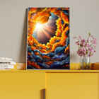 Quadro Decorativo Abstrato Galáxia Abstrata Com Moldura Prata