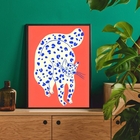 Quadro Decorativo Abstrato Gato Laranja 33x24cm Moldura:madei