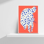 Quadro Decorativo Abstrato Gato Laranja 45x34cm - Com Vidro M