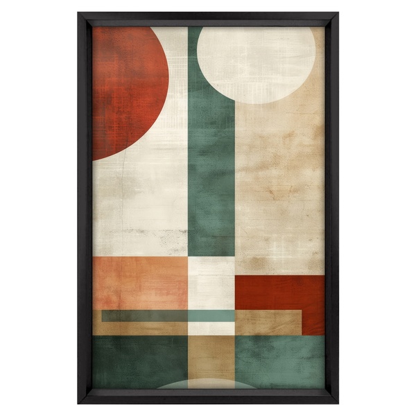 Quadro Decorativo Abstrato Geo 2 Colorido com Vidro 90x60cm Tropical