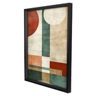 Quadro Decorativo Abstrato Geo 2 Colorido com Vidro 90x60cm Tropical