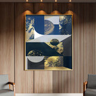 Quadro Decorativo Abstrato Geometric Seg Com Modura E Vidro D
