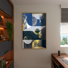 Quadro Decorativo Abstrato Geometric Seg Com Modura E Vidro D