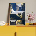 Quadro Decorativo Abstrato Geometric Seg Com Modura E Vidro D