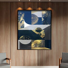 Quadro Decorativo Abstrato Geometric Seg Com Modura E Vidro P