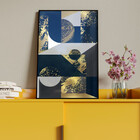 Quadro Decorativo Abstrato Geometric Seg Com Modura E Vidro P
