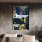 Quadro Decorativo Abstrato Geometric Seg Com Modura E Vidro P