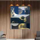 Quadro Decorativo Abstrato Geometric Seg Com Modura E Vidro P