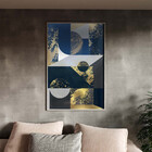 Quadro Decorativo Abstrato Geometric Seg Com Modura E Vidro P