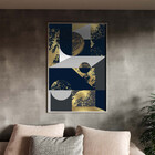 Quadro Decorativo Abstrato Geometric Seg Com Modura Prata - 1