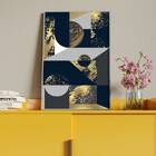 Quadro Decorativo Abstrato Geometric Seg Com Modura Prata - 9