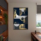 Quadro Decorativo Abstrato Geometric Seg Com Modura Preto - 9