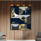 Quadro Decorativo Abstrato Geometric Seg Com Modura Preto - 9