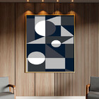 Quadro Decorativo Abstrato Geometric Ter Com Moldura Dourada