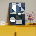 Quadro Decorativo Abstrato Geometric Ter Com Moldura E Vidro