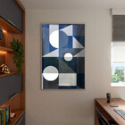 Quadro Decorativo Abstrato Geometric Ter Com Moldura E Vidro