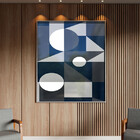 Quadro Decorativo Abstrato Geometric Ter Com Moldura E Vidro