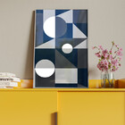 Quadro Decorativo Abstrato Geometric Ter Com Moldura E Vidro