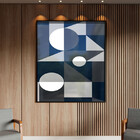 Quadro Decorativo Abstrato Geometric Ter Com Moldura E Vidro