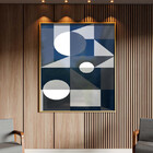 Quadro Decorativo Abstrato Geometric Ter Com Moldura E Vidro